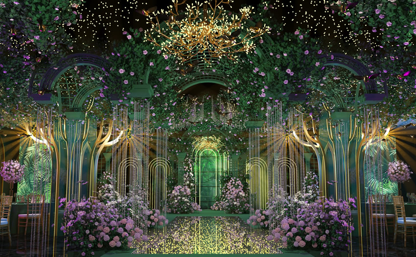 轮台奇妙森林婚礼堂效果展示